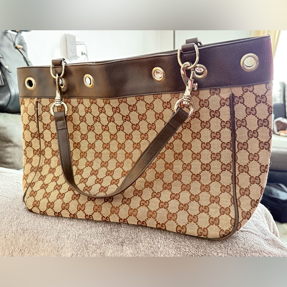 Source Unknown Beige and Brown Patterned Shoulder… - image 3